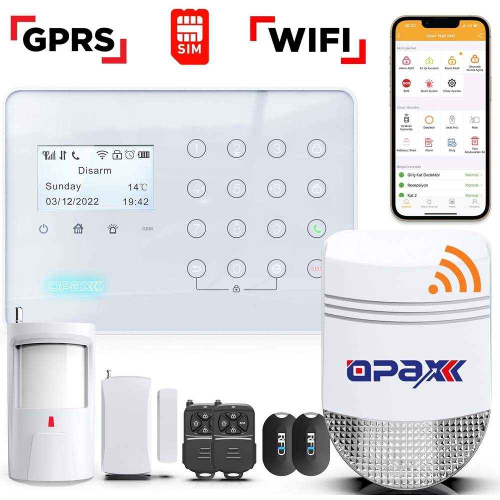 Ard-575+ Bgr-09 Gprs/gsm/wıfı Kablosuz Alarm Paneli Ve Bgr-09 Kab