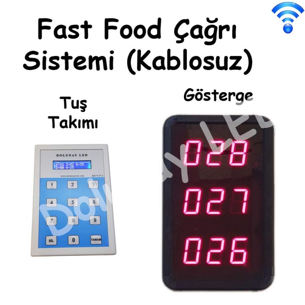 Fast Food Sıra Cihazı 3 Satır Kablosuz Fast Food Sıra Cihazı