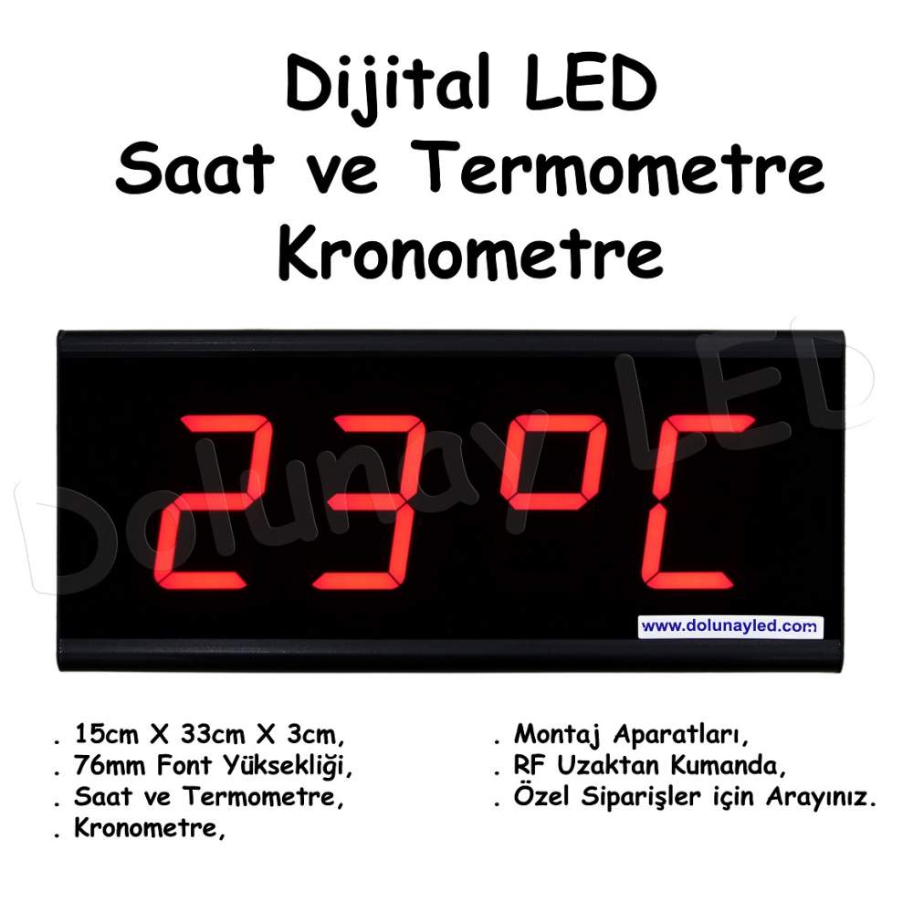 Saat Termometre Kronometre 76mm