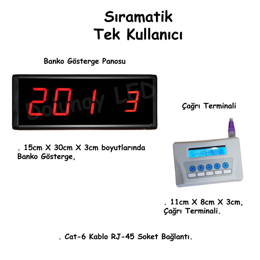 Sıramatik Tek Kullanıcı Çağrı Terminali ve Banko Göstergesi