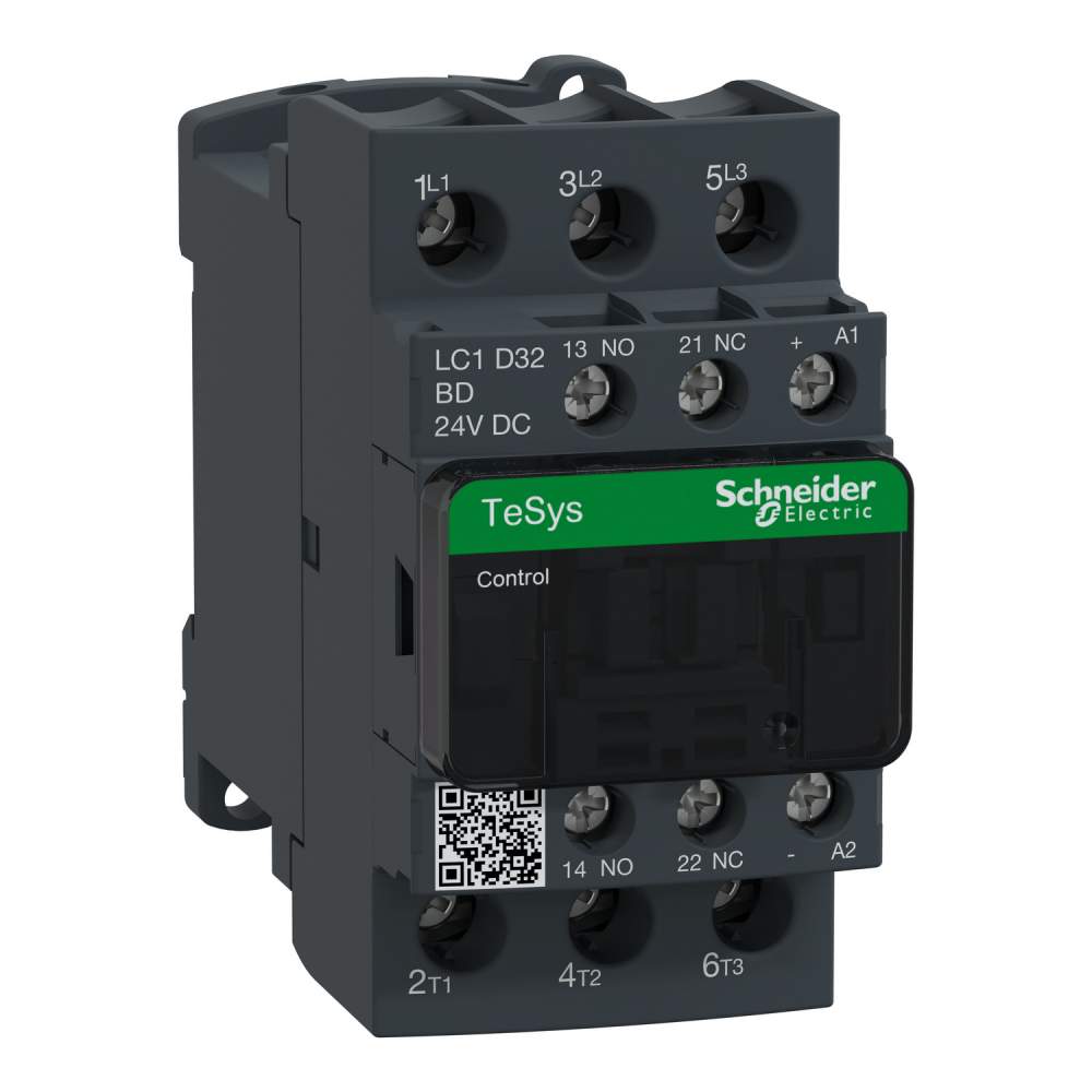 Schneider LC1D32BD TeSys D kontaktör - 3P(3 NA) - AC-3 - <= 440 V 32 A - 24 V DC bobin