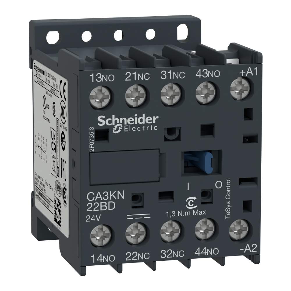 Schneider CA3KN22BD TeSys K kontrol rölesi - 2 NA + 2 NK - <= 690 V - 24 V DC standart bobin