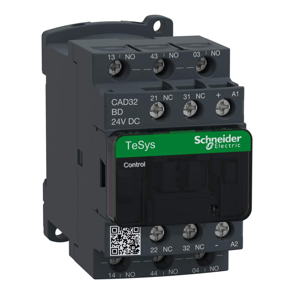 Schneider CAD32BD TeSys D kontrol rölesi - 3 NA + 2 NK - <= 690 V - 24 V DC standart bobin