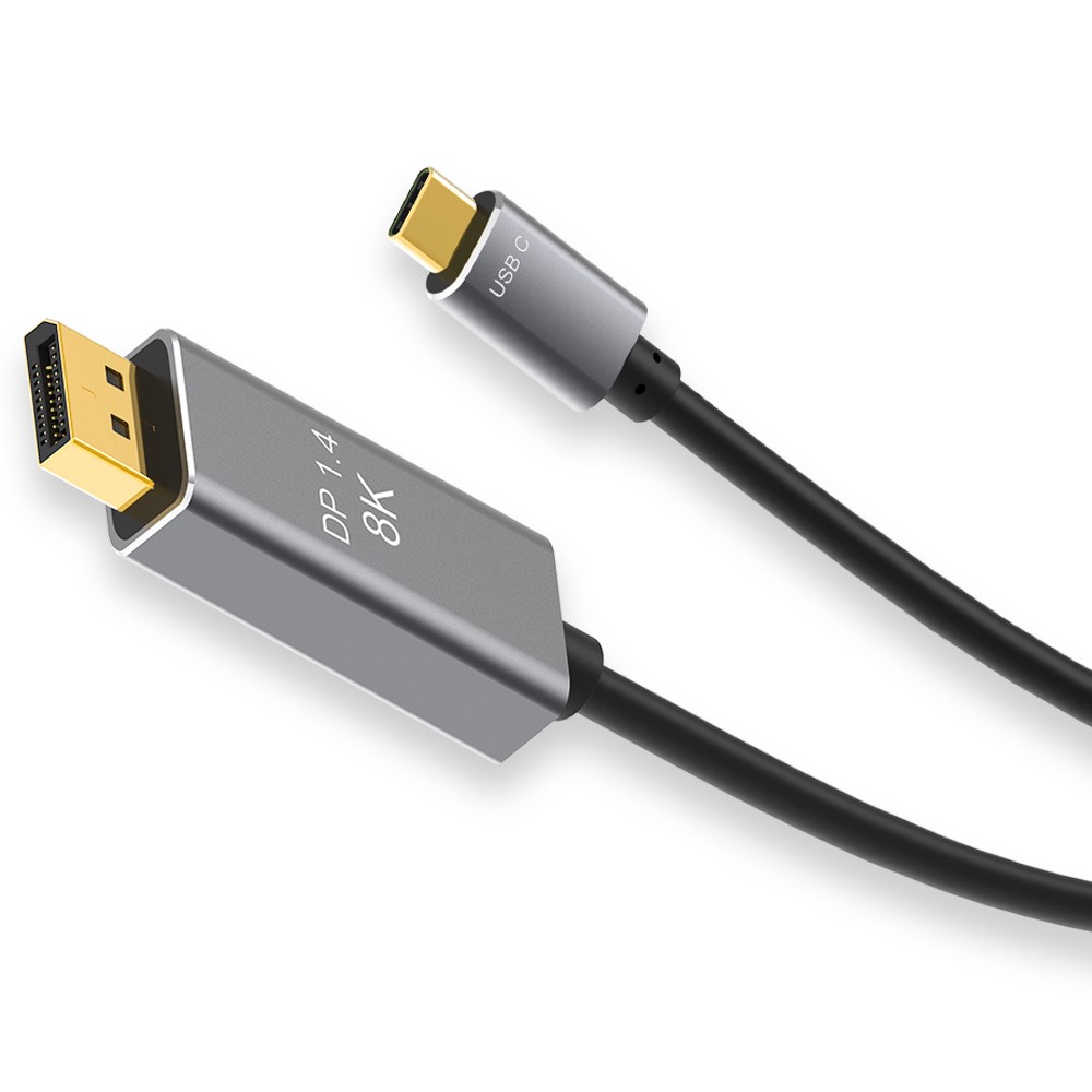 1.8m 3m alüminyum 8K UHD USB tip C, DP kablosu USB displayPort 1.