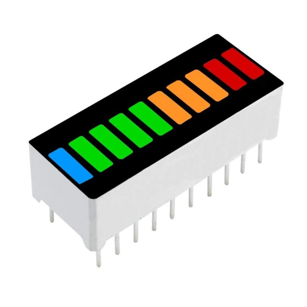 Emaycenter 4 Renk Bar Led 10 Segment Akü Batarya Kapasite Doluluk Göstergesi