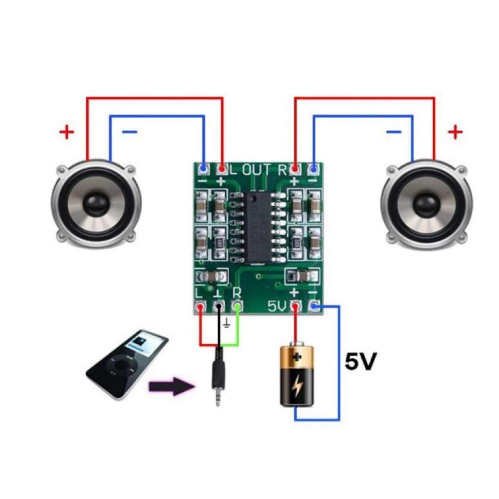 Pam8403 2X3W Stereo Ses Amfilikatörü 5V Mini Amfi Ses  Yükseltici