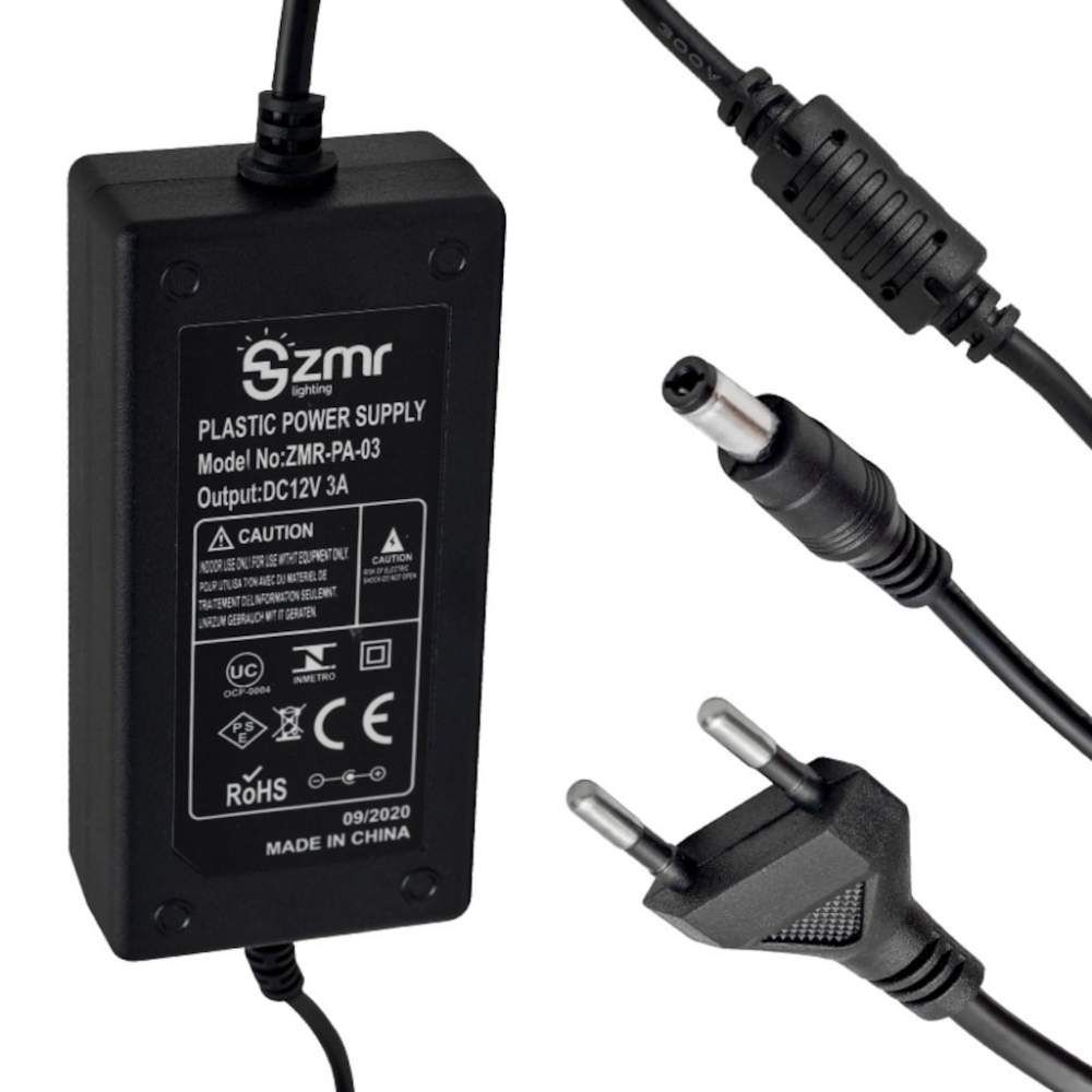 Zmr-Pa-03 12 Volt - 3 Amper Plastik Kasa Masaüstü Adaptör 5.5 N11.4223